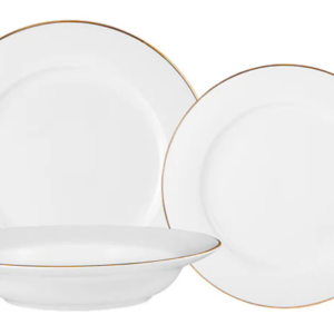 White Gold Rim Dinner Set 12pc Gift Boxed (x3)