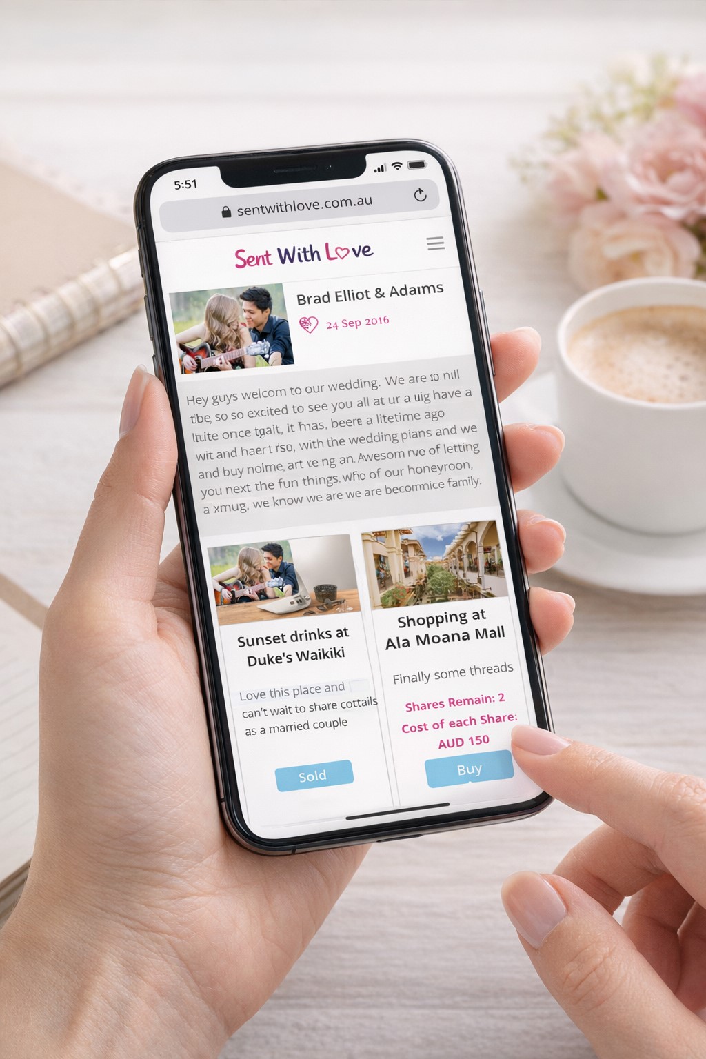updating wedding registry from mobile device