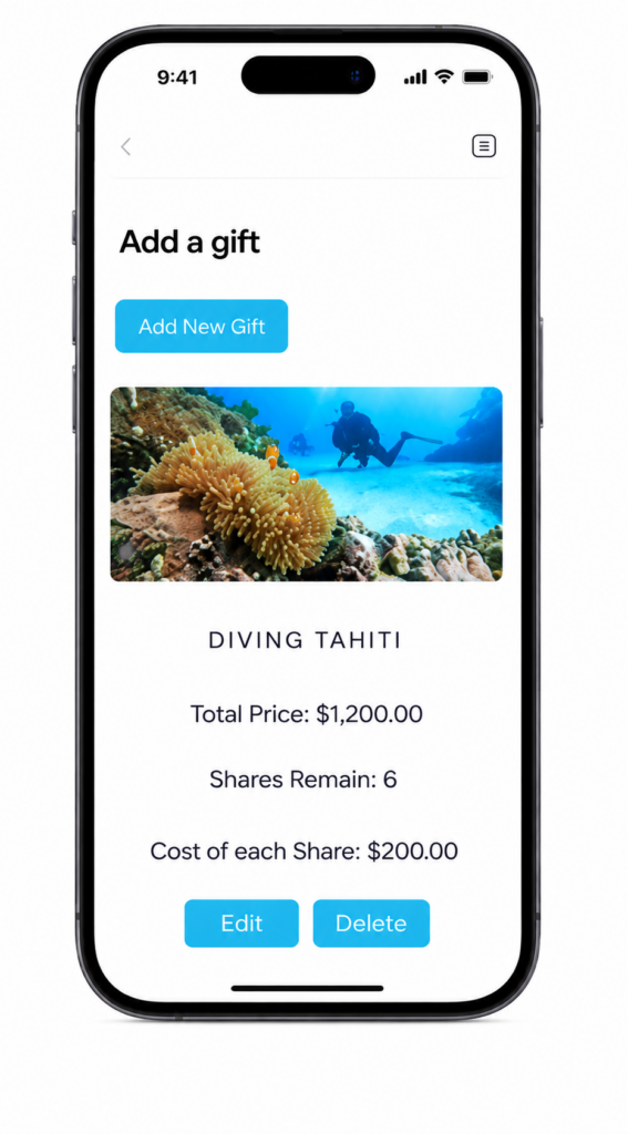 add a gift using phone