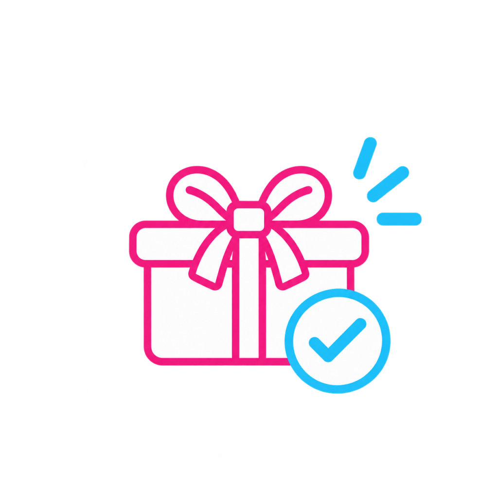 gift box with a tick